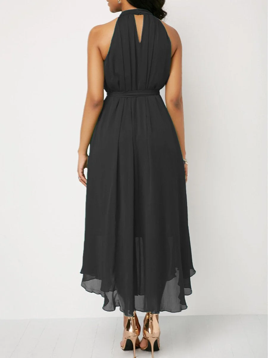Off Shoulder Chiffon Pleated Dress