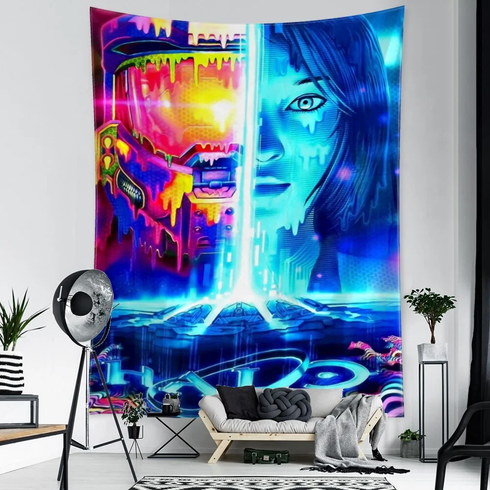 Cartoon Animal Character Tapestry Wall Hanging 3D Printing Psychedelic Witchcraft Mysterious Aesthetics Room Home Decor