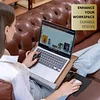 Wood Laptop Tray - Lap Tray with Cushion, Laptop Table for Sofa, Lap Desk for Laptop