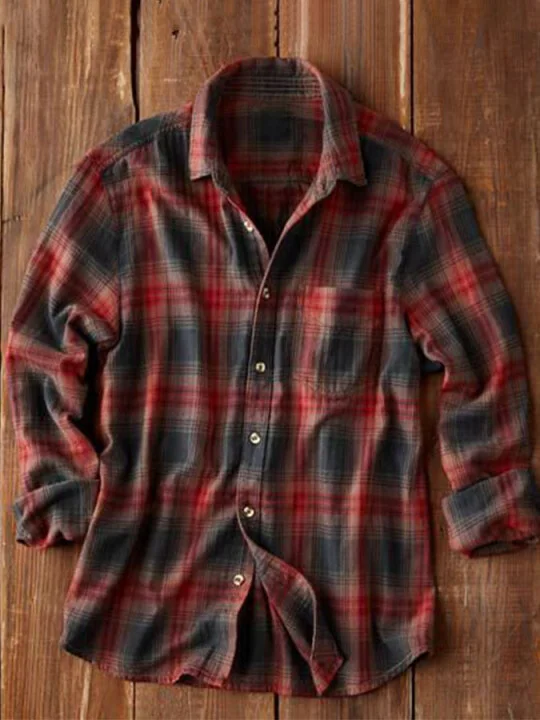 Casual Contrast Check Shirt