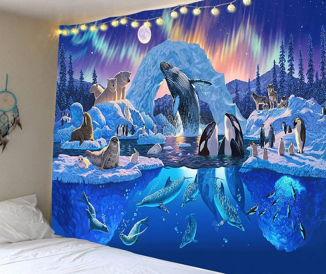 Wall Hanging Tapestry Livingroom Wall Cloth Lion King Wolf Background Cloth Tiger Wall Tapestry Aesthetic Animal Hanging Blanket