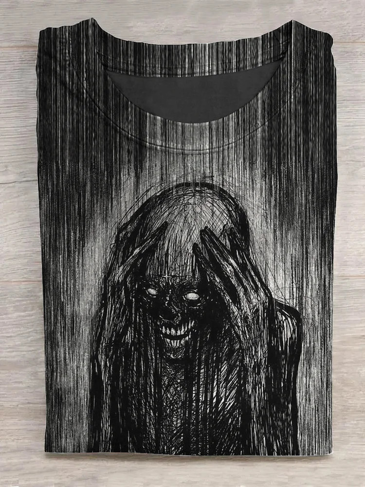 Teecade Teecade Horror Style Humanoid Monster T-shirt
