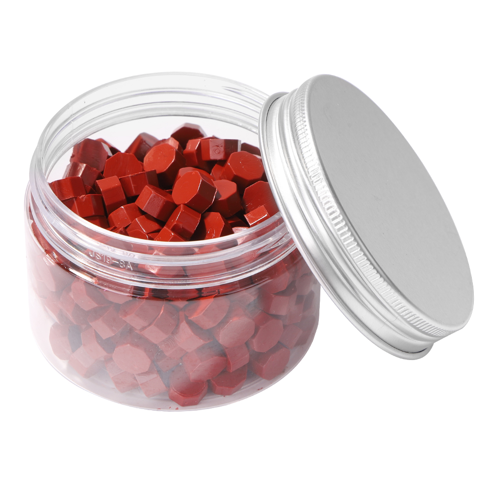 

200pcs Vintage Octagonal Wax Seal Beads Brown Red - Wax Seal Stamp, 501 Original