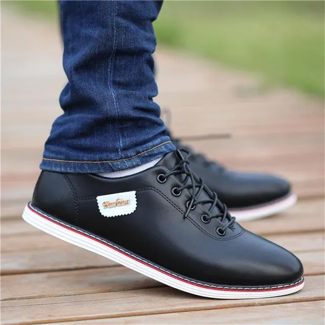 2021 Fashion Loafers Walking Footwear Tenis Feminino Outdoor Breathable Sneakers Men's PU Leather Business Casual Shoes for Male