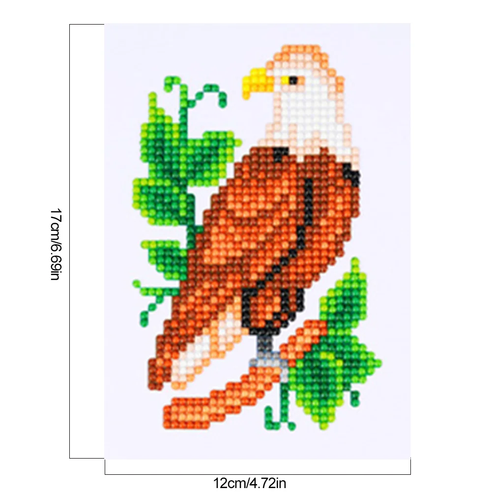 8pcs Animal DIY Mini Partial Round Diamond Painting Set Desktop Decor No Frame(12*17cm)