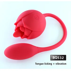 App Remote Control Rose Tongue Licking Sucking Vibrating Egg - Female Masturbator