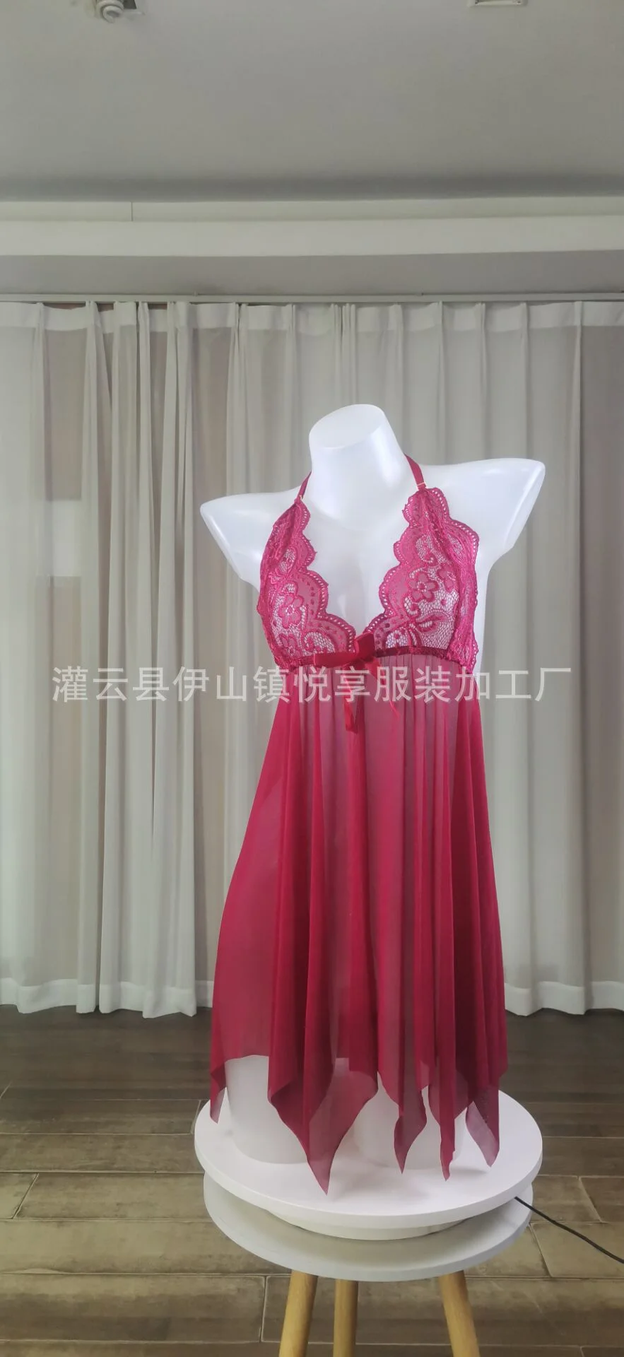 Uveng Sex Lingerie Women's Net Yarn Tempting Bursts Of Hanging Ajamas Transparent Sexy Pajamas