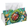 (25cm)Garden Ladybug Floral DIY Diamond Painting PU Tissue Holder Box