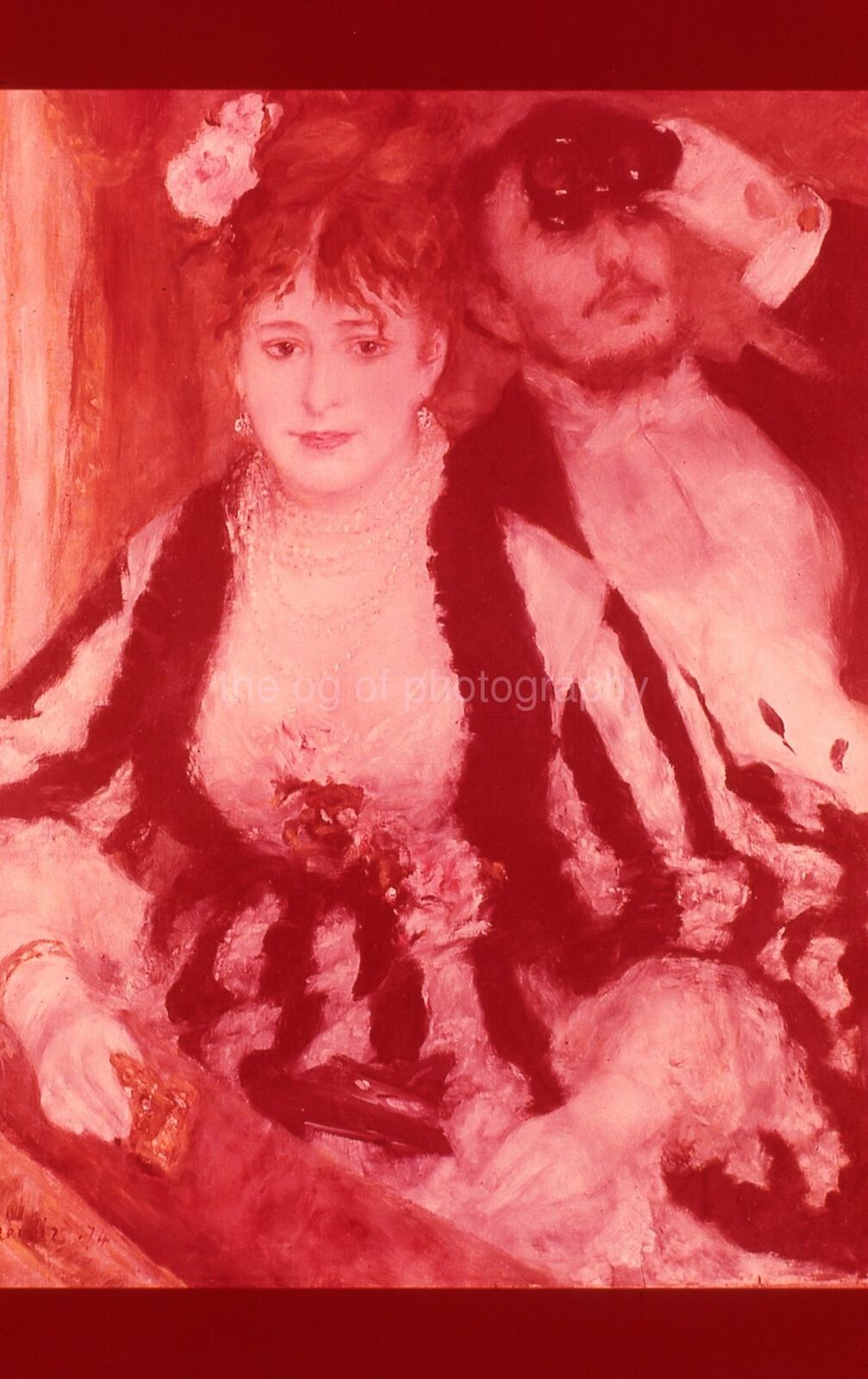 RENOIR La Loge 35mm FOUND ART SLIDE Photo Poster painting JD 011 T 5 D