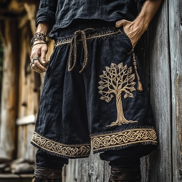 Men's Viking Celtic Knot Tree Of Life Art Wide-leg Pants / Rvogue / Rvogue