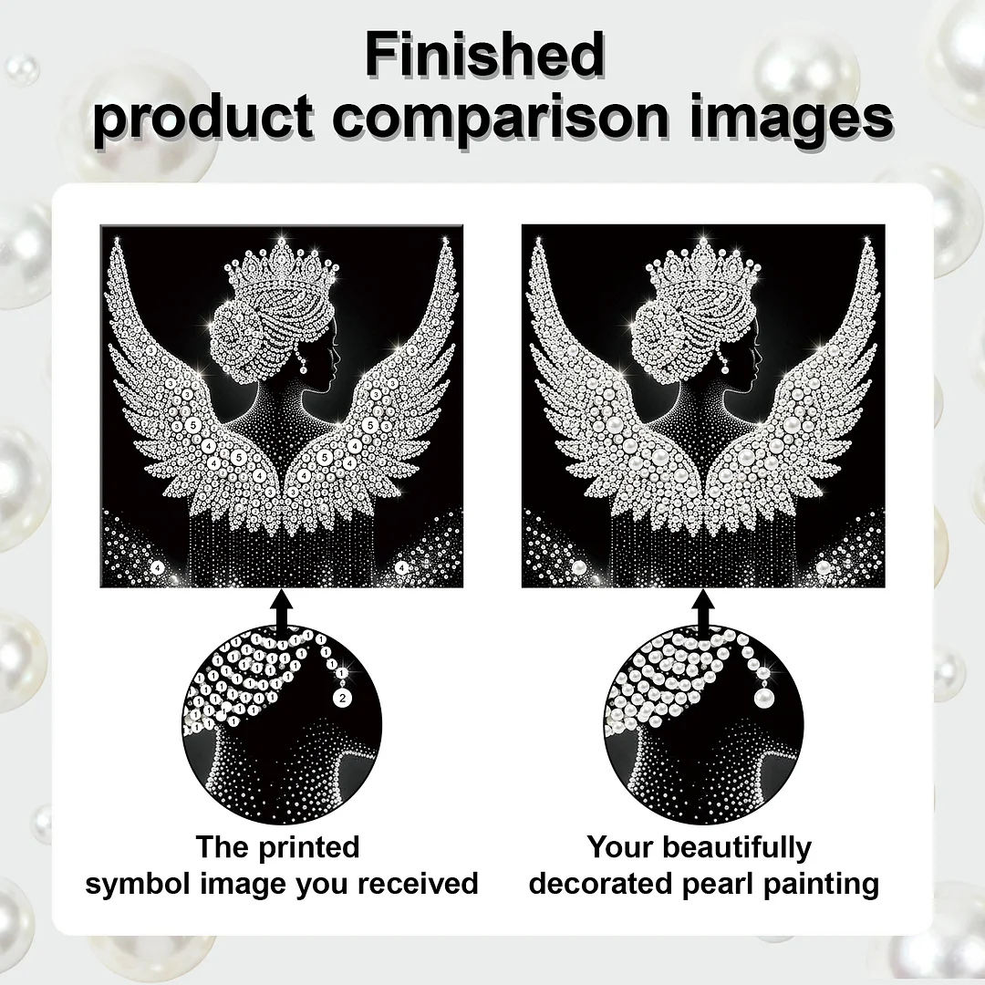 Angel - DIY Pearl Diamond Art Kit With Frame 25*25cm