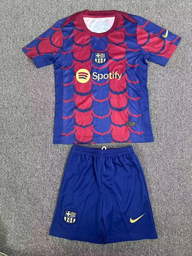 2023-2024 Barcelona Special Edtion Kids Kit Football Jersey Thai Quality