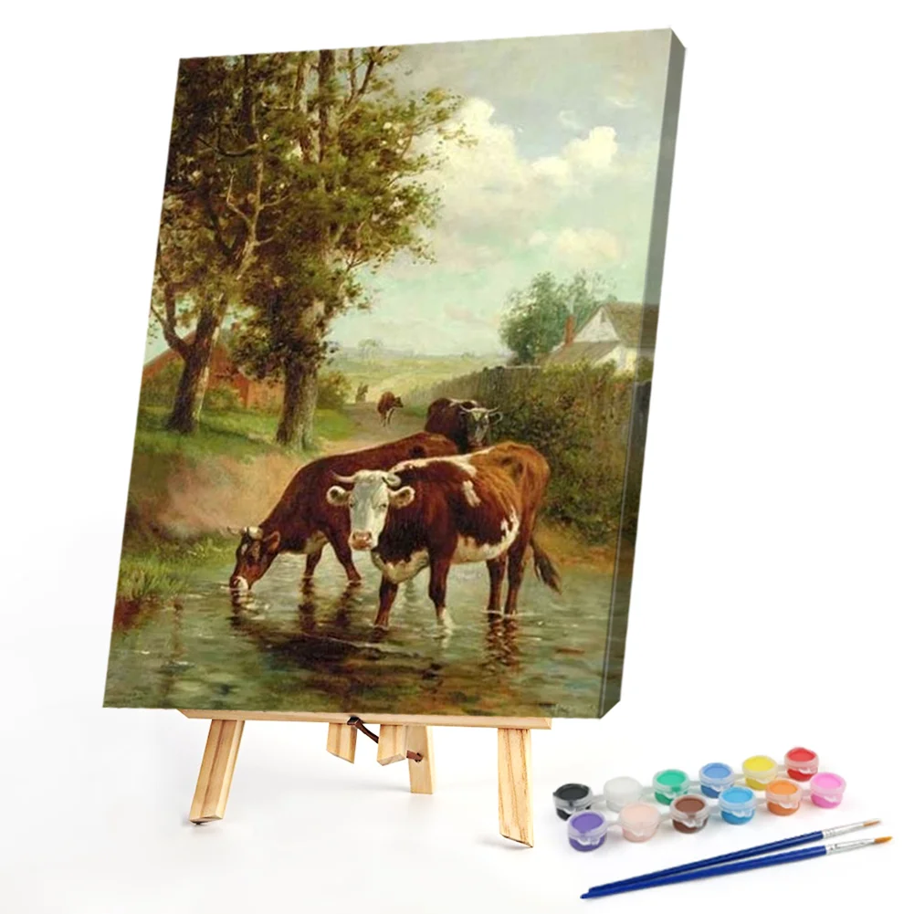 Watering Cows - Paint By Numbers(40*50CM)
