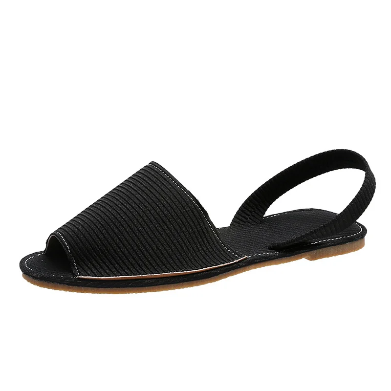 Qengg MCCKLE Summer Women's Sandals Peep Toe Flat Shoes Slip on Shallow Female Footwear Two-piece Woman Sandalias 2022 Fashion Plus 43