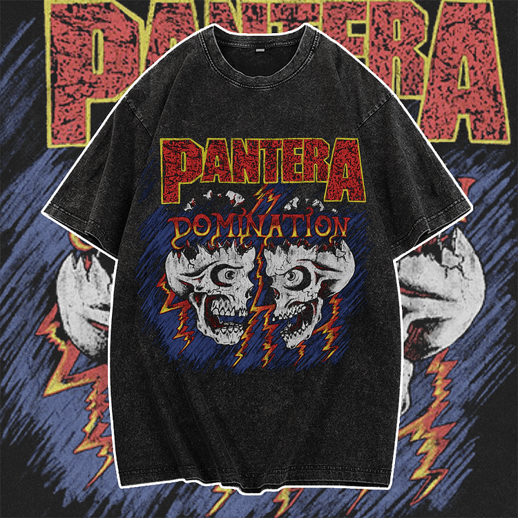 Davidhawaii100% Cotton Casual Vintage Trend Street Rock Skull Lightning T-Shirt - 100% Cotton