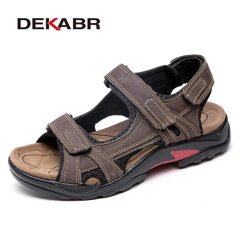 DEKABR Top Quality Sandal Men Sandals Summer Genuine Leather Sandals Men Outdoor Shoes Men Leather Shoes Big Plus size 46 47 48