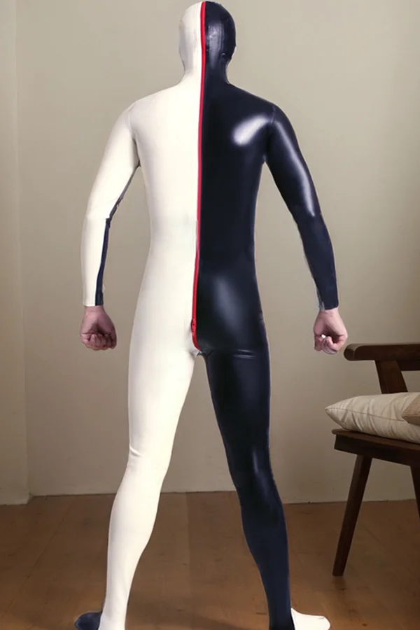 Men Latex Catsuits Same Both Ways Gimp Codpiece
