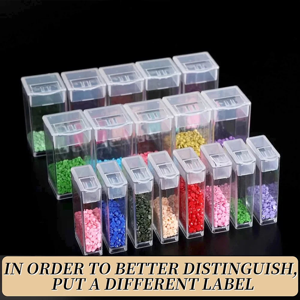 Diamond Painting Purple Butterfly Square Bottle Storage Containers 40 Bottles with Tools for Jewelry Bead