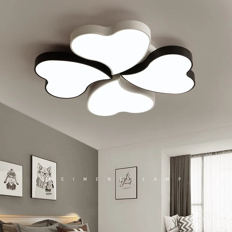 Modern LED Ceiling Lamp Geometric Polygon Colorful Metal Heart Acrylic Bedroom Living Room Decoration Light Fixture