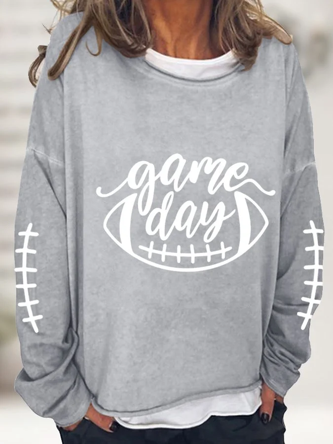 Women's Gameday Football Lover Casual Long-Sleeve T-Shirt socialshop