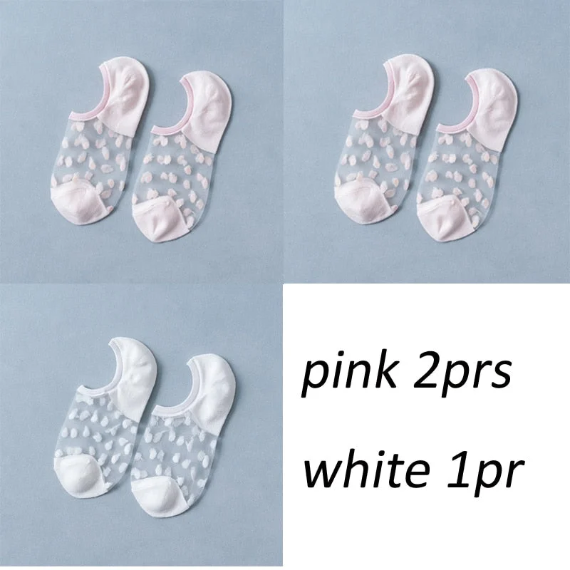 3 Pair/set Lot Fashion Dot socks for Girls Women Indoor Socks Mix Summer Colors Smooth Feeling Floor Socks Color Breathable Sox