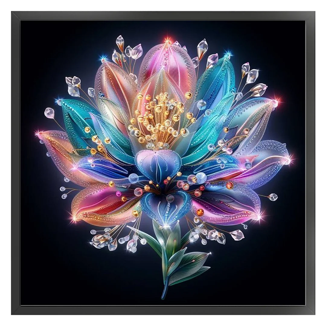 Lotus Full 18CT DIY Counted Cross Stitch Arts Kits for Adults Home Decor 30x30cm