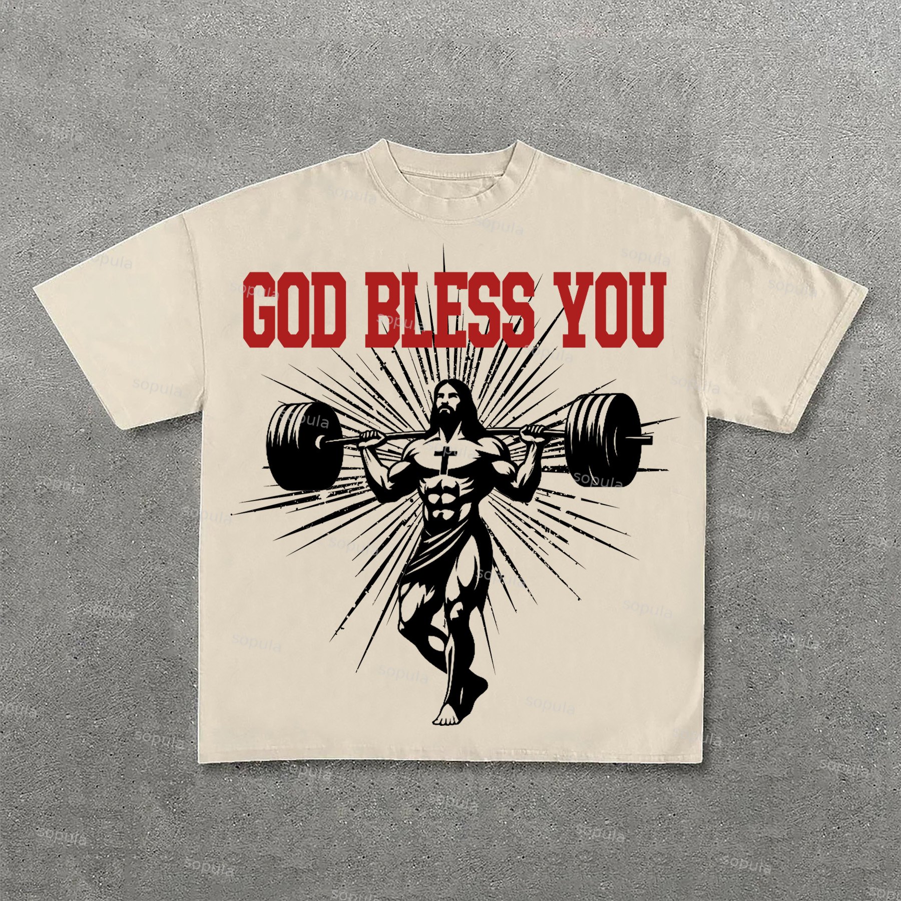 Men's God Bless You Gym Graphic Tees - SOPULA