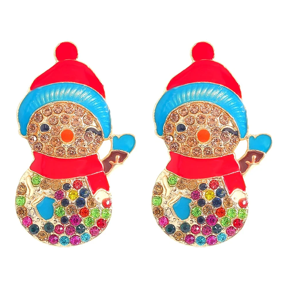 Dvacaman Sparkle Christmas Tree Candy Cane Gingerbread House Christmas Cactus Snowman Santa Drop Earrings For Women Cute Jewelry