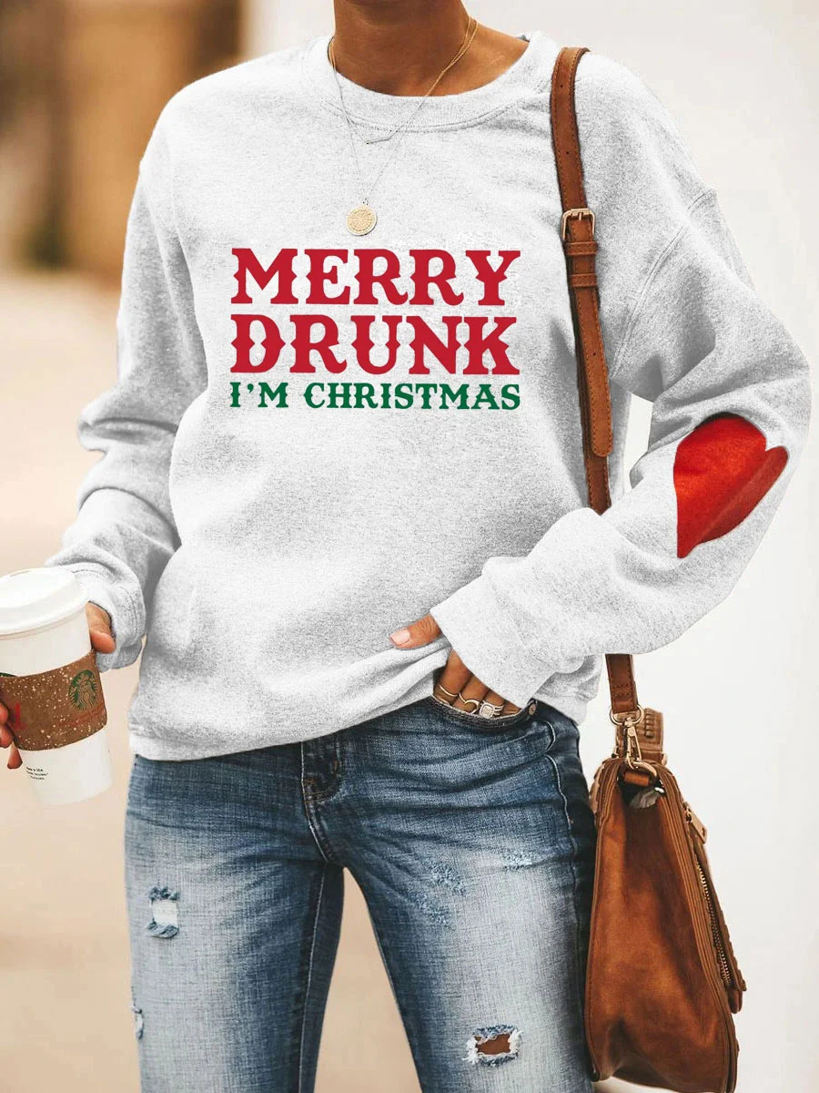 Merry Drunk I'm Christmas Heart Sweatshirt