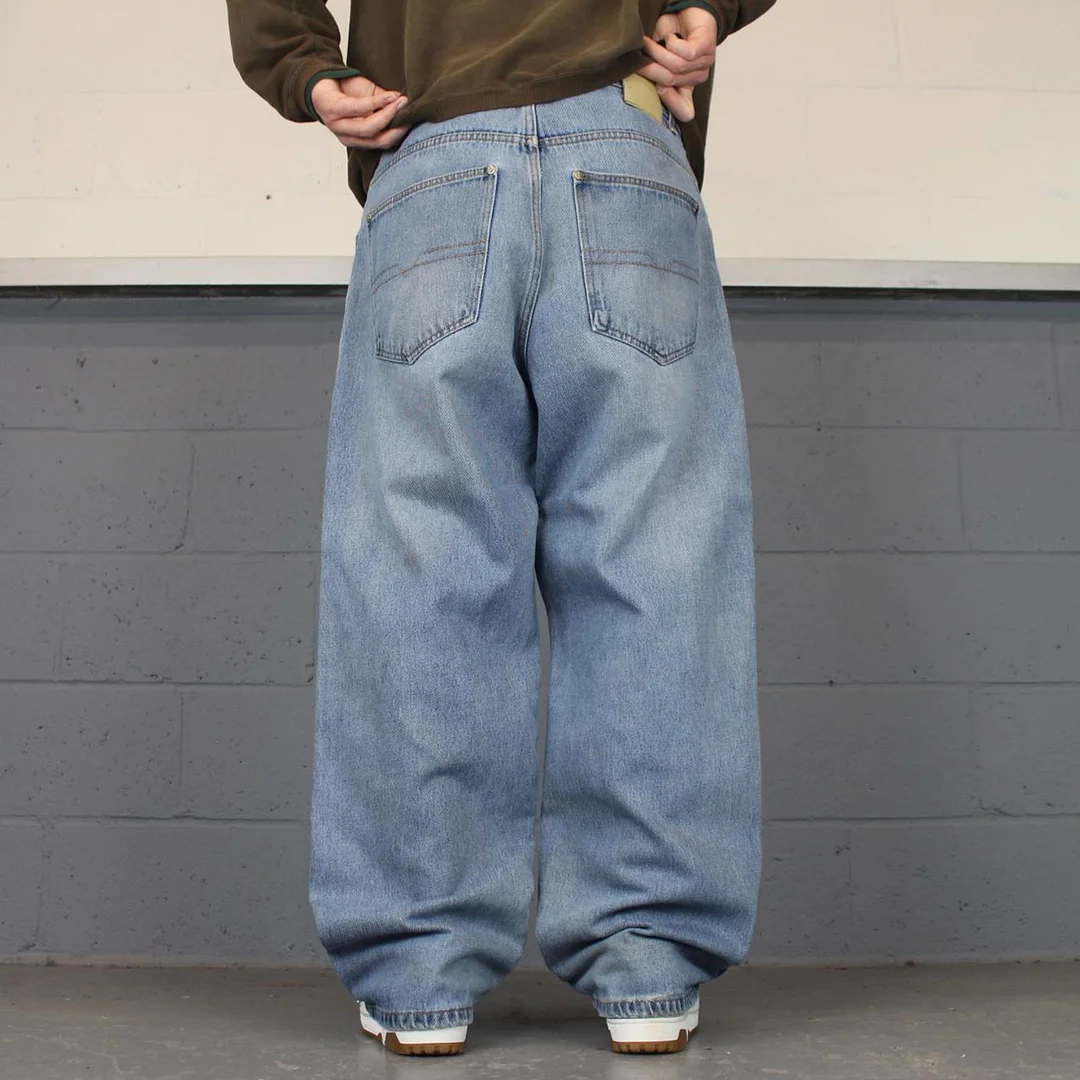 Men's Loose Pocket Solid Color Jeans、、URBENIE