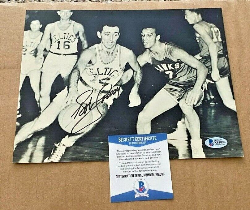 BOB COUSY SIGNED BOSTON CELTICS 8X10 Photo Poster painting BECKETT CERTIFIED #5