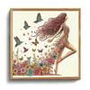 Floral Butterfly Walking Special Shaped 5D DIY Partial Drill Diamond Painting Kits 30x30cm Diamond Art Kit for Adults Home Decor