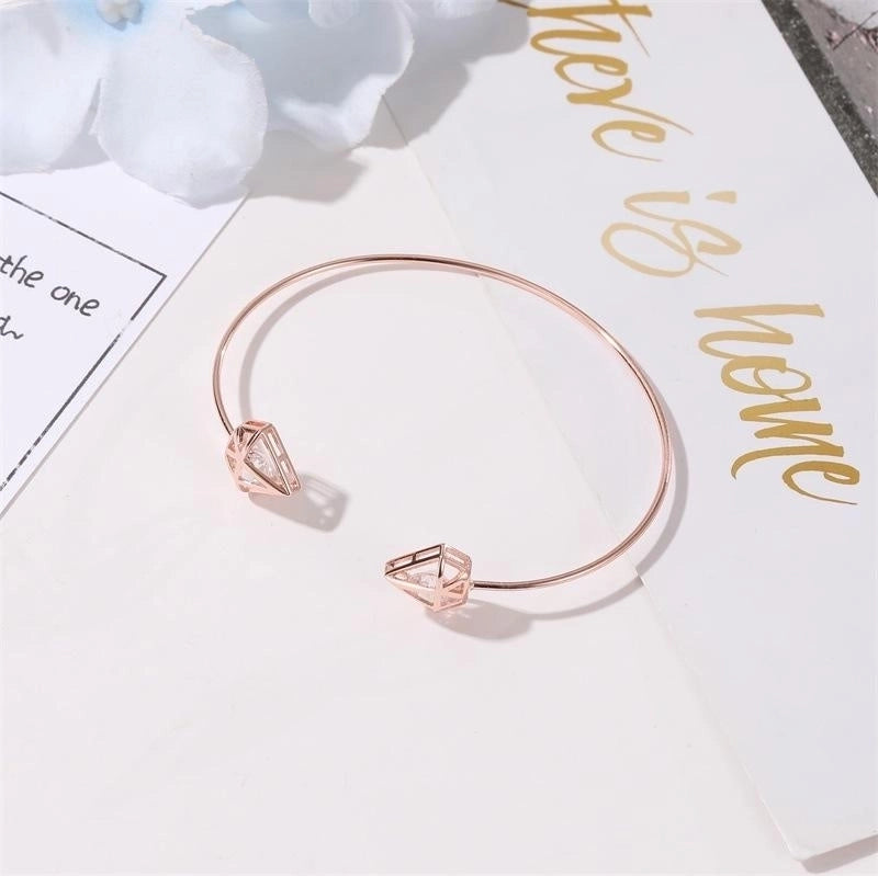 Copper Plating Geometric Artificial Gemstones Copper Bracelets