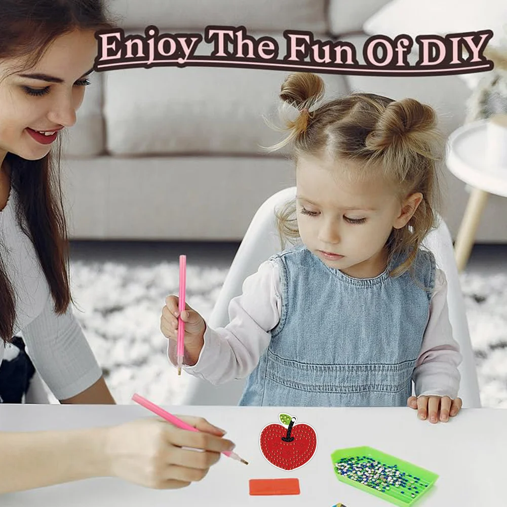 12 Pairs Stationery DIY Diamond Art Earring Double Side Diamond Painting Earring