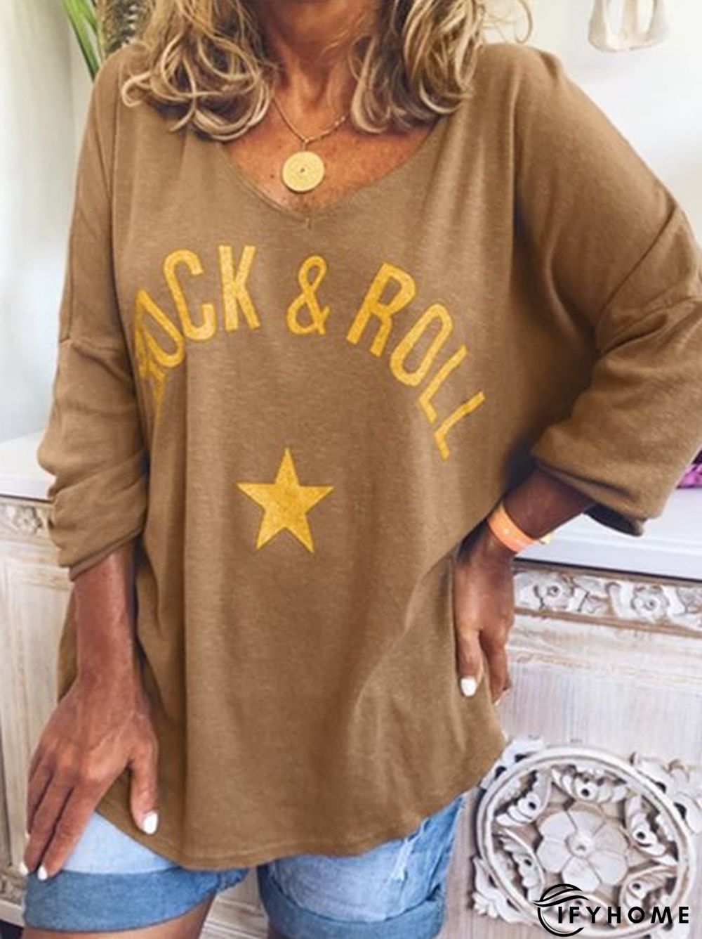 Long Sleeve Casual Letter Top | IFYHOME