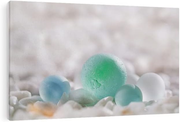 CafePress Canvas Wall Art Abstract Blue Sea Glass Ready to Hang for Living Room, Bedroom or Office 36x24