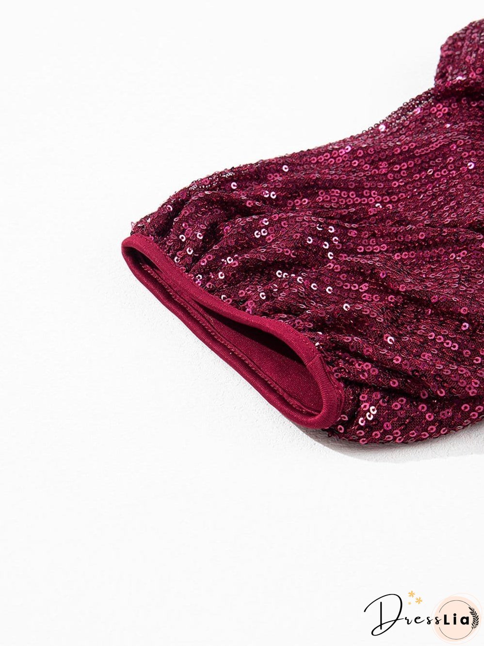 Chic Burgundy Sequin Blouse