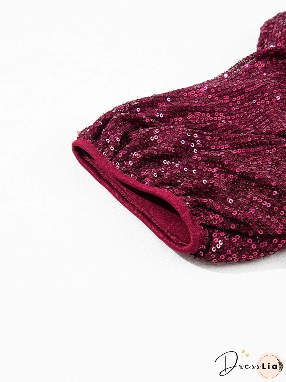 Chic Burgundy Sequin Blouse
