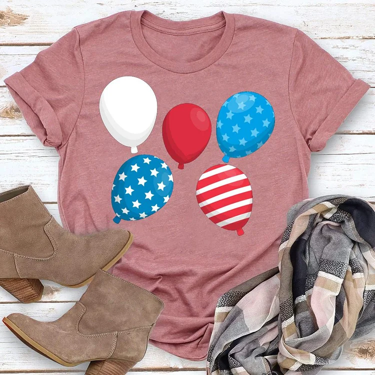 Holiday balloon independence Day T-shirt Tee - 01996