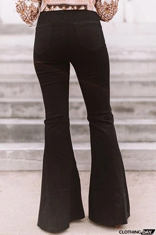 Fashion Casual High Waist Slim Wide Leg Pants