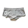 Men's sexy simple boxer briefs solid color button convex bag boxer briefs