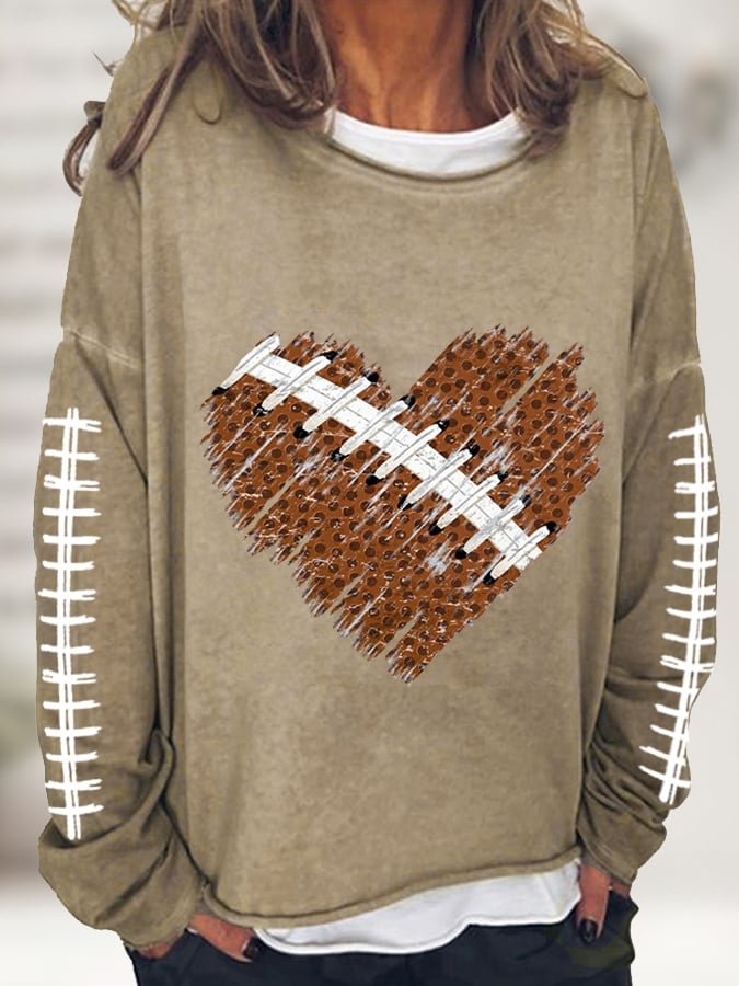 Football Love Casual Long-Sleeve T-Shirt