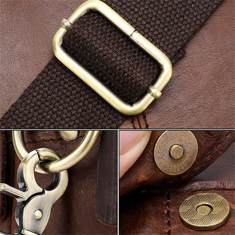 High Quality Retro Men's Shoulder Bag Large Capacity Leather Handbag