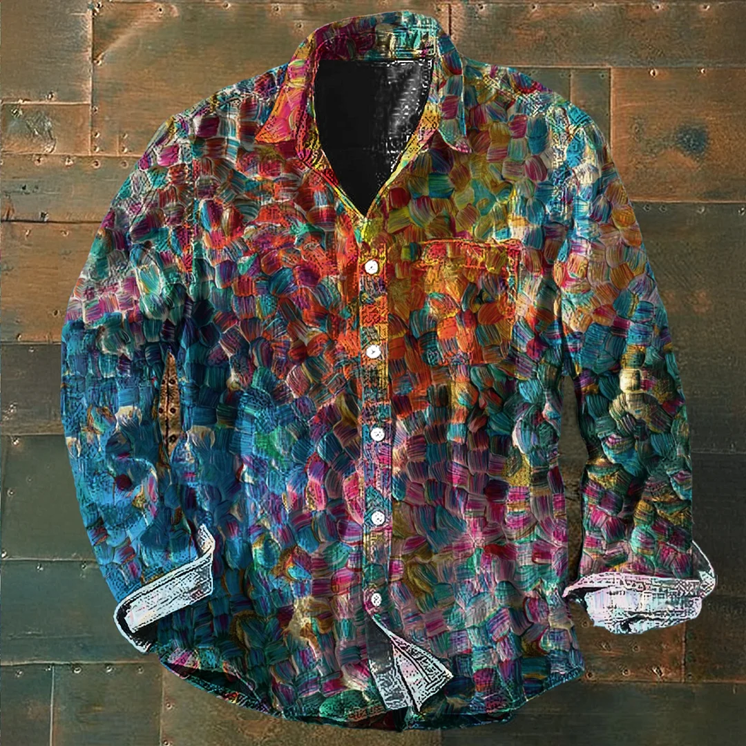Bold Multicolor Canvas-Inspired Designer Shirt
