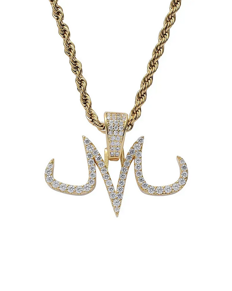 Pendant Necklaces Hip-hop Style M Letter Necklace Dragon Magic Logo Majin Buu Tattoos Marks