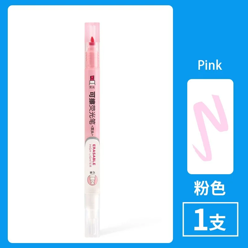 1Pc Dual Head Erasable Highlighters Pastel Marker Fluorescent Pen Art Drawing Doodling Markering Pens Stationery School Supply