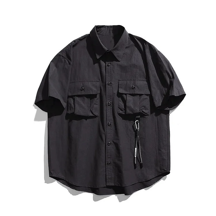 2024 Men's Multi-Pocket Durable Workwear Casual Loose-fitting Shirt