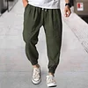 Men's Linen Casual Bloomers Harem Belted Pants by Inlyline