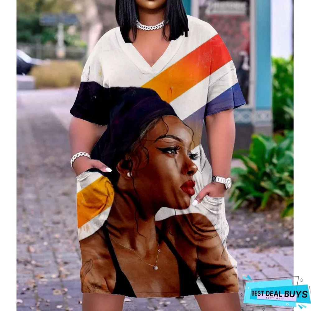 Flower Beach Skirt Loose Dress Printed Casual Dress