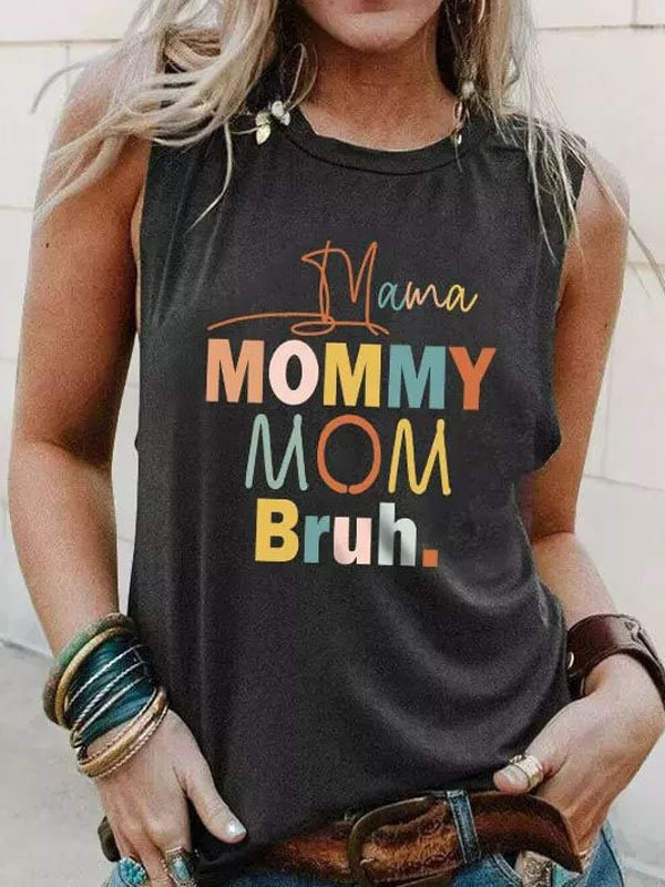 Mama Mommy Mom Bruh. Tank - Dark Grey